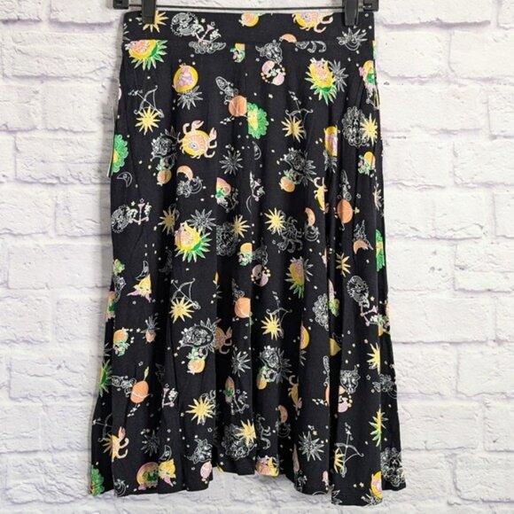Modcloth Excellence Attained Knit A-Line Skirt S NEW Black Astrology Zodiac - Picture 5 of 6